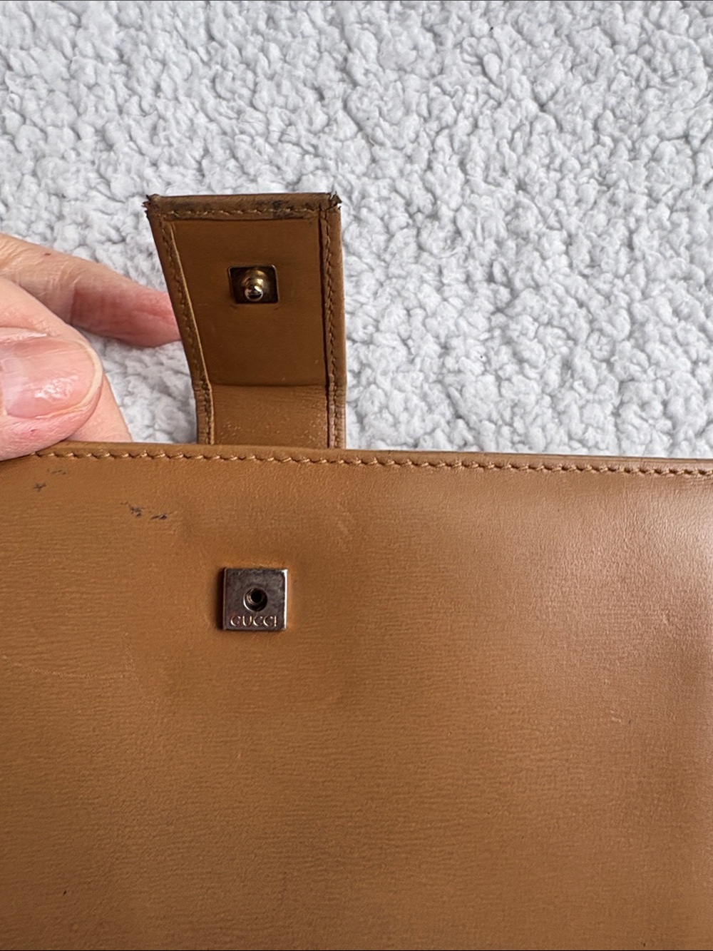 Gucci Interlocking Gold GG Calfskin Camel Colored Leather Continental Wallet - Picture 6 of 14